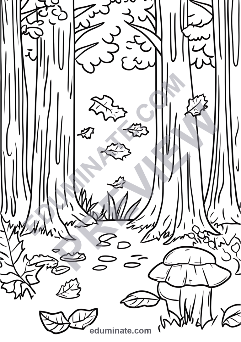 Autumn Coloring Pages Fall Season Activity Sheets for Kindergarten and Pre-K sample page 2