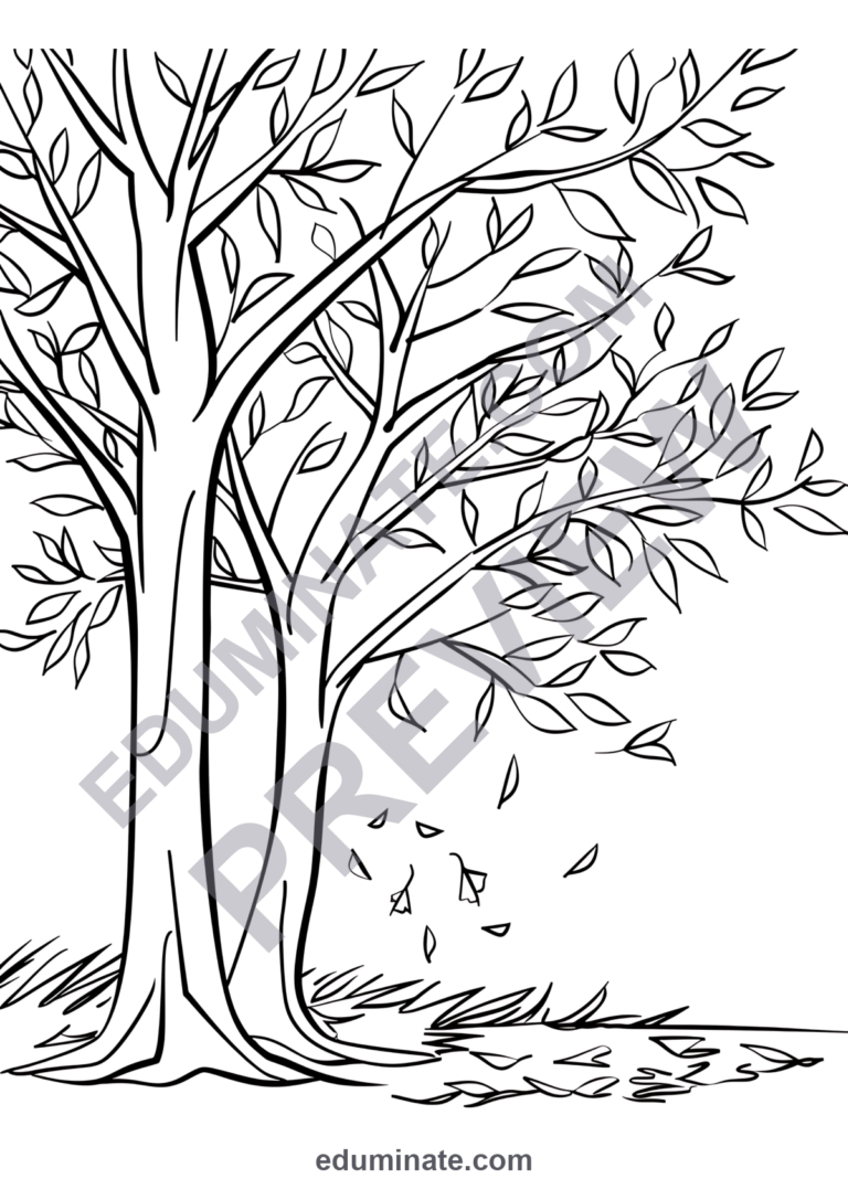 Fall Leaves Coloring Pages Autumn Pumpkin Activity Sheets for Kindergarten sample page 2
