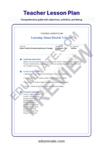 Electric Cars Reading Comprehension Passages with Answer Keys, Grades K-2 page 2