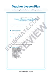 Back to School Reading Passages: Reading Passages with Answer Keys, Grades 2-4 page 2