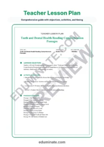 Teeth and Dental Health Reading Comprehension Passages Worksheets 1st-5th Grade page 2