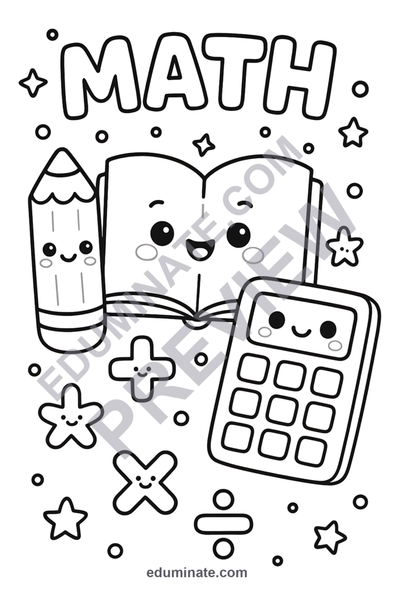 Math Coloring Pages Cute Elementary Activities 40 Printable Worksheets Sheets sample page 2