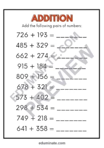 3 Digit Addition and Subtraction Worksheets | Within 1000 | 16 Printable Pages page 2