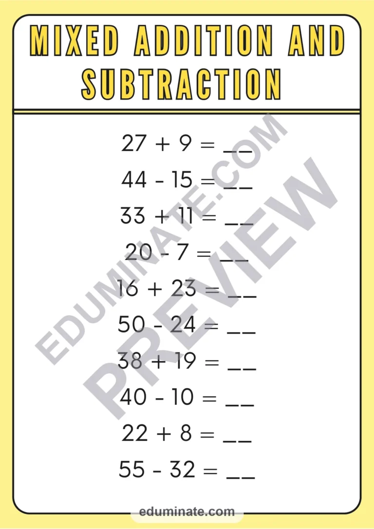 Mixed Addition and Subtraction Within 100 Worksheets Two Digit Math Drills sample page 2