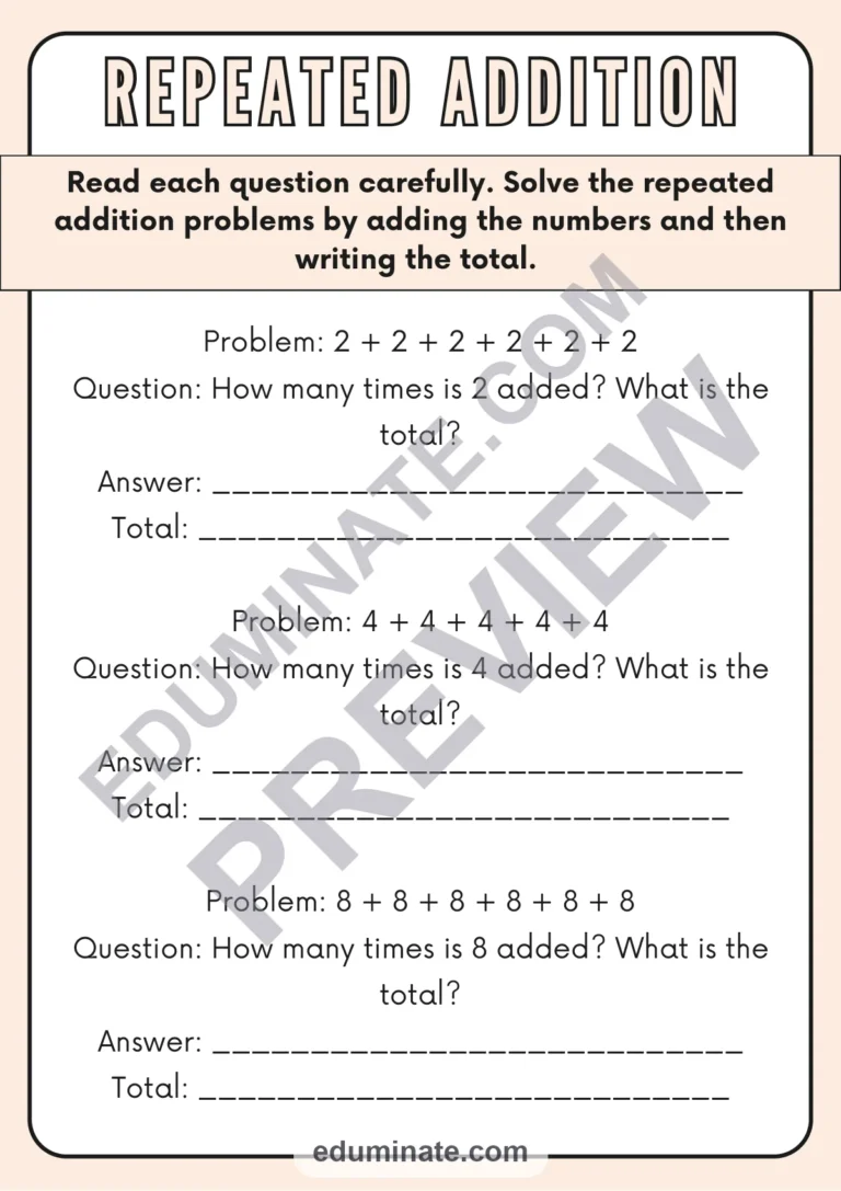 Repeated Addition Worksheets Equal Groups Multiplication Foundation Drills sample page 2