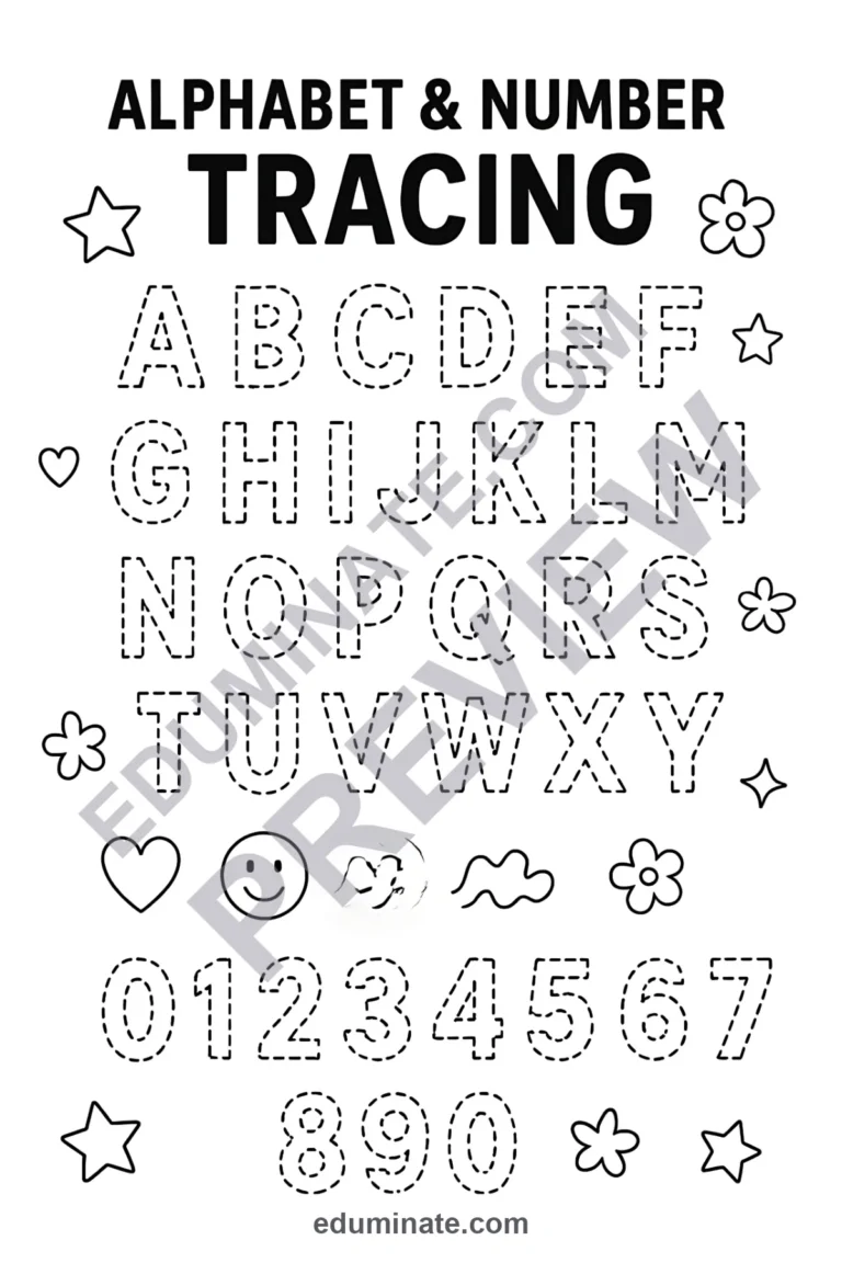 Alphabet and Number Posters | Printable Alphabet Posters Tracing Anchor Charts sample page 2