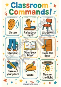 Classroom Commands Flashcards | Printable Classroom Command Cards | 36 Pages page 2