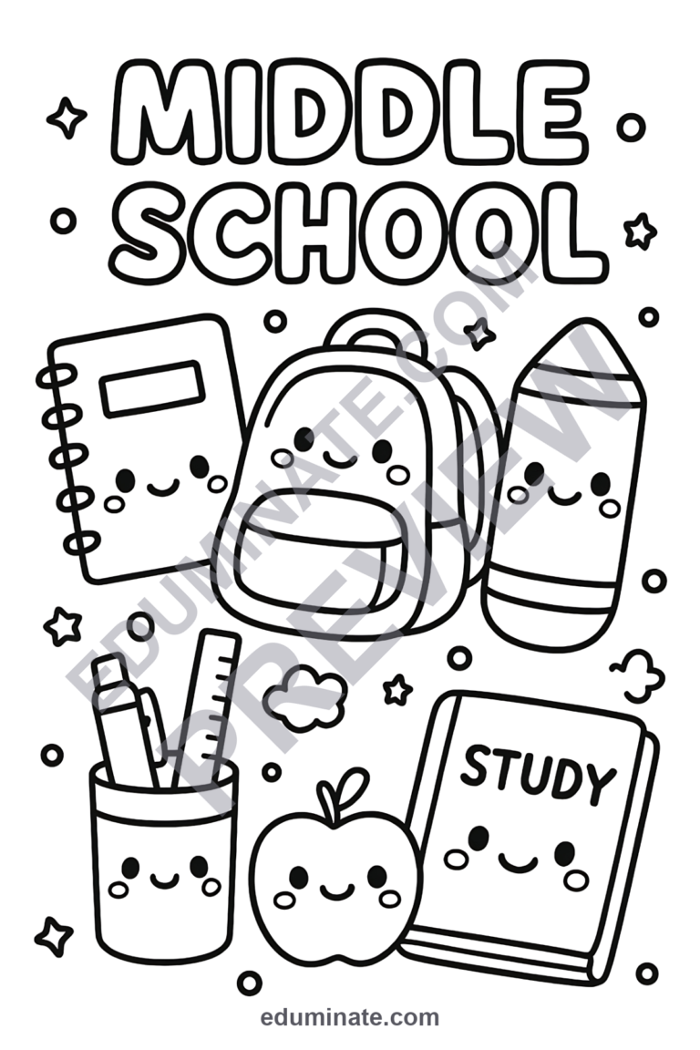 Middle School Coloring Sheets 30 End of Year Tween Art Activity Worksheets sample page 2