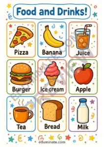 Food and Drinks Flashcards | Printable Food Vocabulary Cards | 77 Card Pages page 2