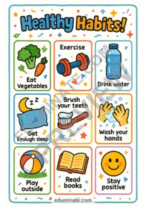 Healthy Habits Flashcards | Printable Healthy Habits Cards | 37 Card Pages page 2