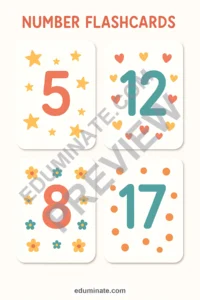 Number Flashcards 1-20 Printable PDF | Kindergarten Number Cards | 48 Card Pages page 2