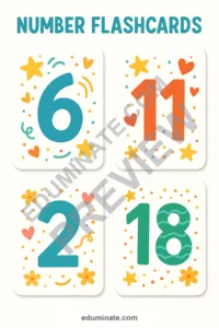 Counting Flashcards 1-20 | Number Cards for Math Centers | 49 Card Pages Set page 2