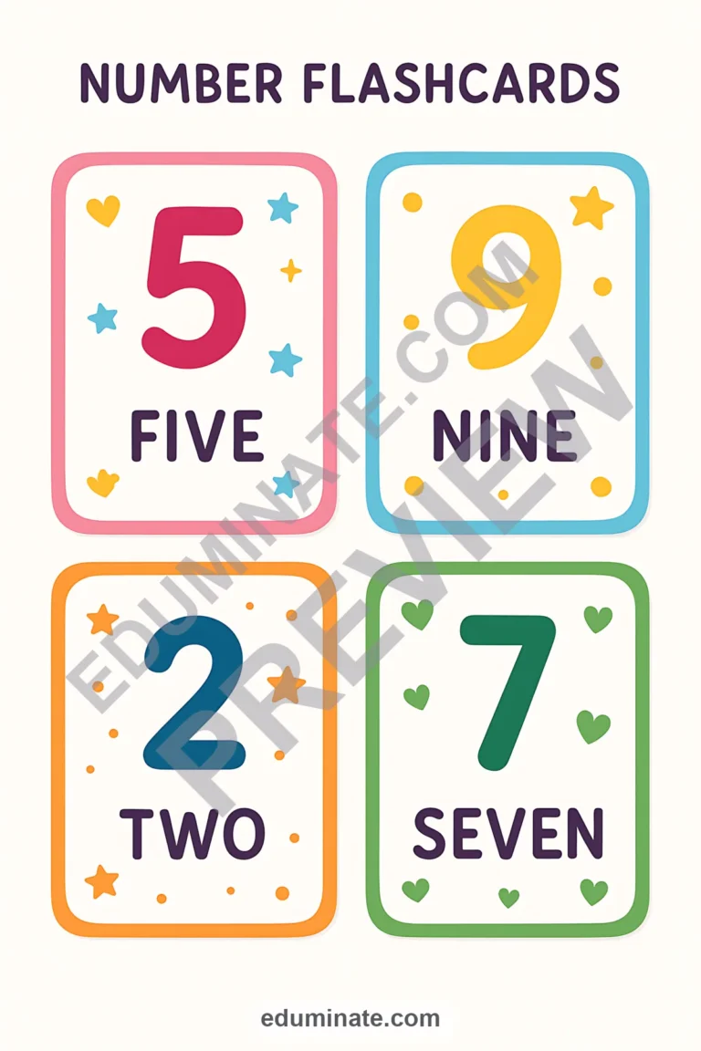 Number Flashcards Printable | Counting and Number Recognition Cards | 107 Pages sample page 2