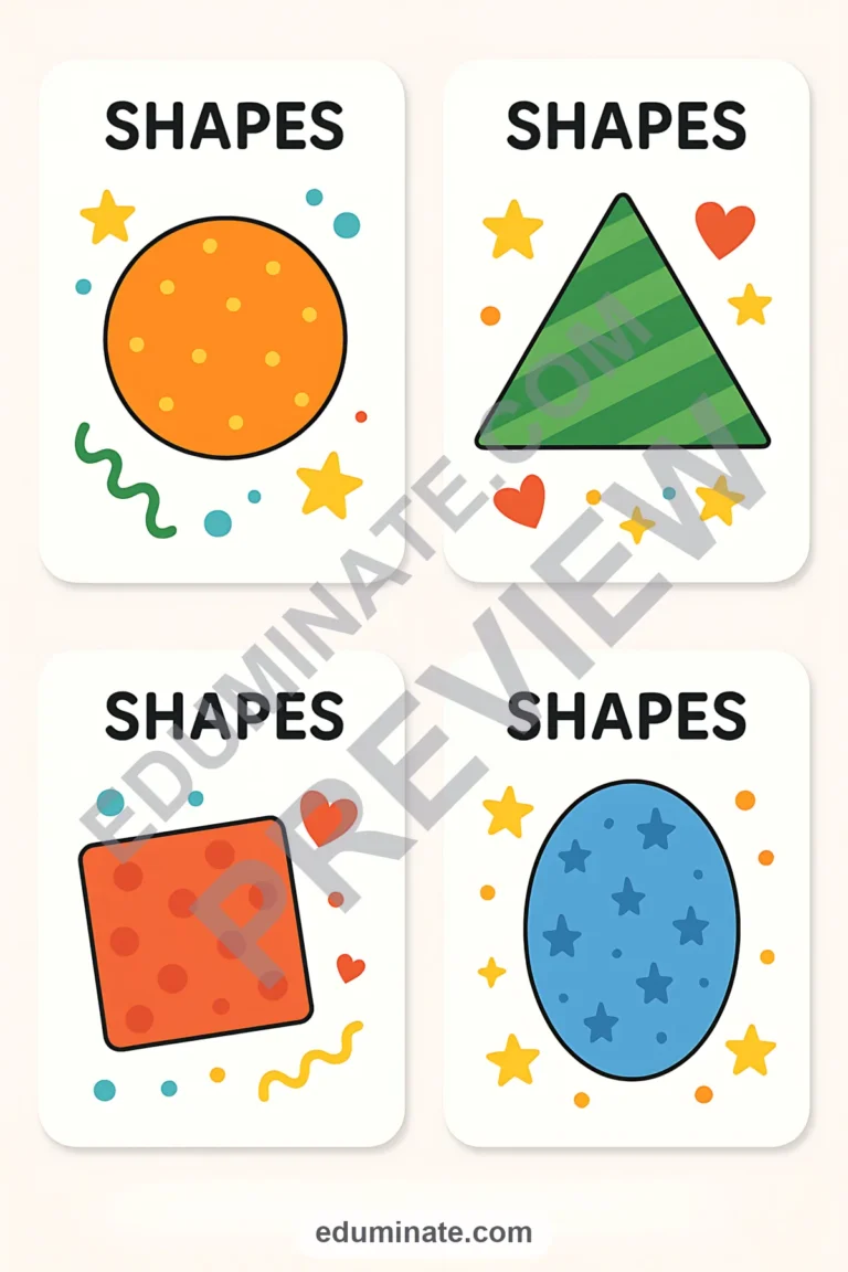 Shapes Flashcards | Printable Shape Cards for Preschool and Pre-K | 71 Pages sample page 2