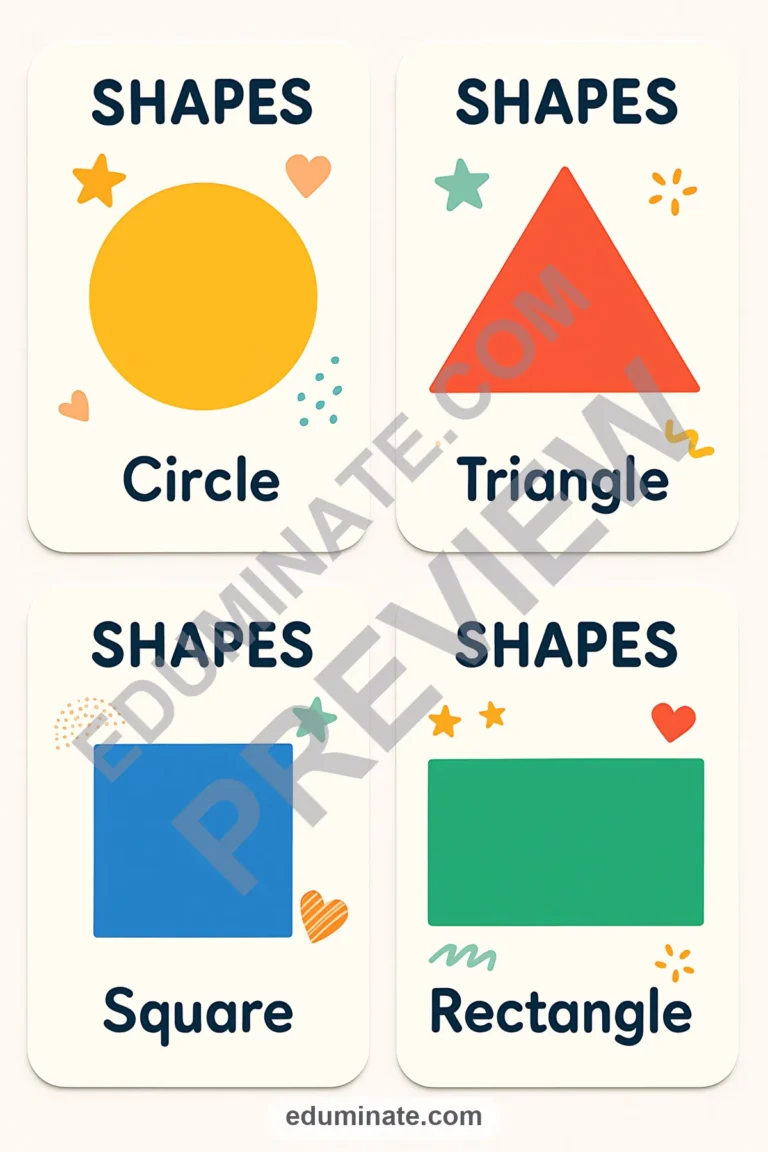 Printable Shapes Flashcards | Shape Cards for Preschool and Pre-K | 38 Pages sample page 2