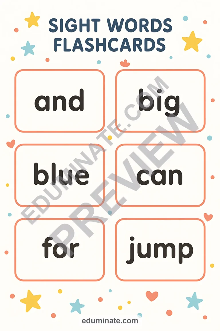 Sight Words Flashcards | Printable Sight Word Cards for Kindergarten | 68 Pages sample page 2
