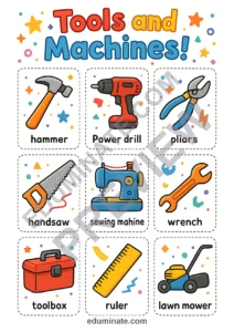 Flashcards of Tools | Printable Tools and Machines Picture Cards | 26 Card Pages page 2