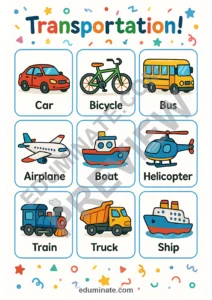 Transportation Flashcards | Printable Vehicle Picture Cards | 72 Card Pages page 2