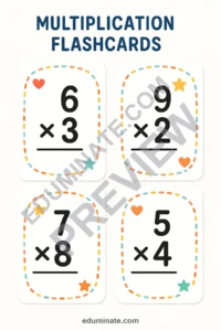 Multiplication Fact Flashcards | Printable Times Tables Cards | 58 Card Pages page 2
