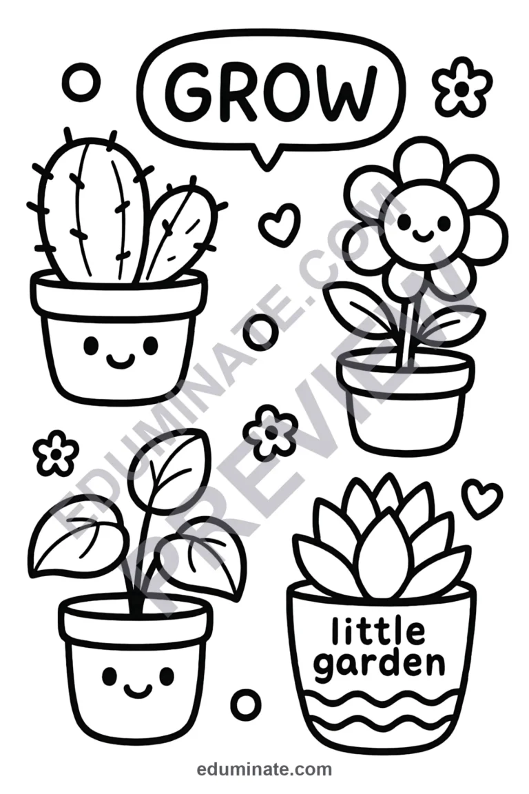 Cute Succulent Coloring Pages: 80 Simple Plant Sheets