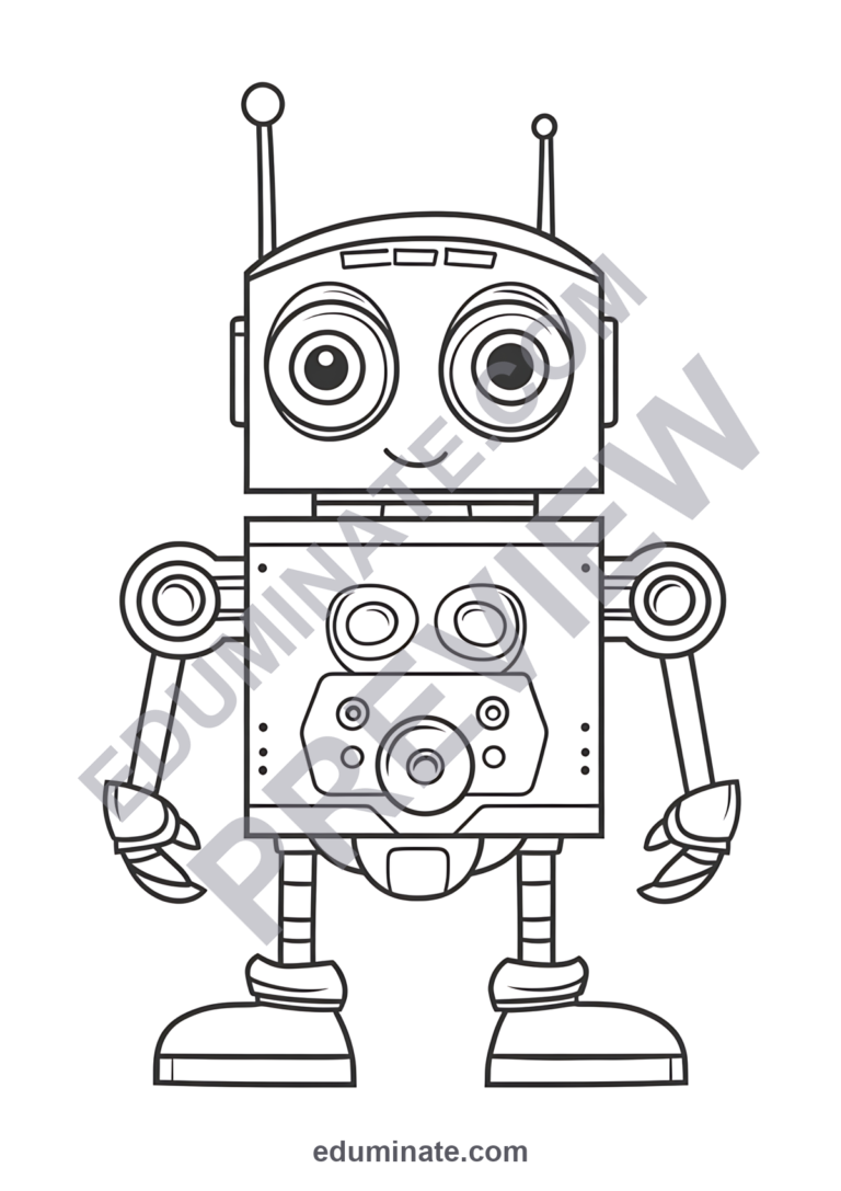 Robot and Technology Coloring Pages 26 STEM Computer Art Activity Worksheets sample page 2