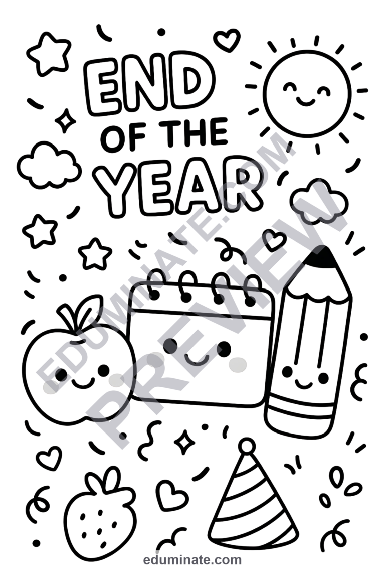 End of the Year Coloring Pages Summer Break Countdown Sheets 75 Fun Printables sample page 2