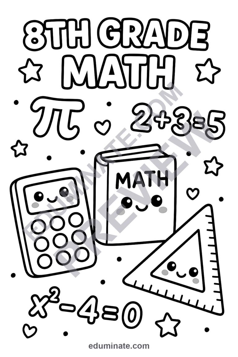 Math Symbols Coloring Pages – Geometry and Algebra Doodles for the Classroom sample page 2