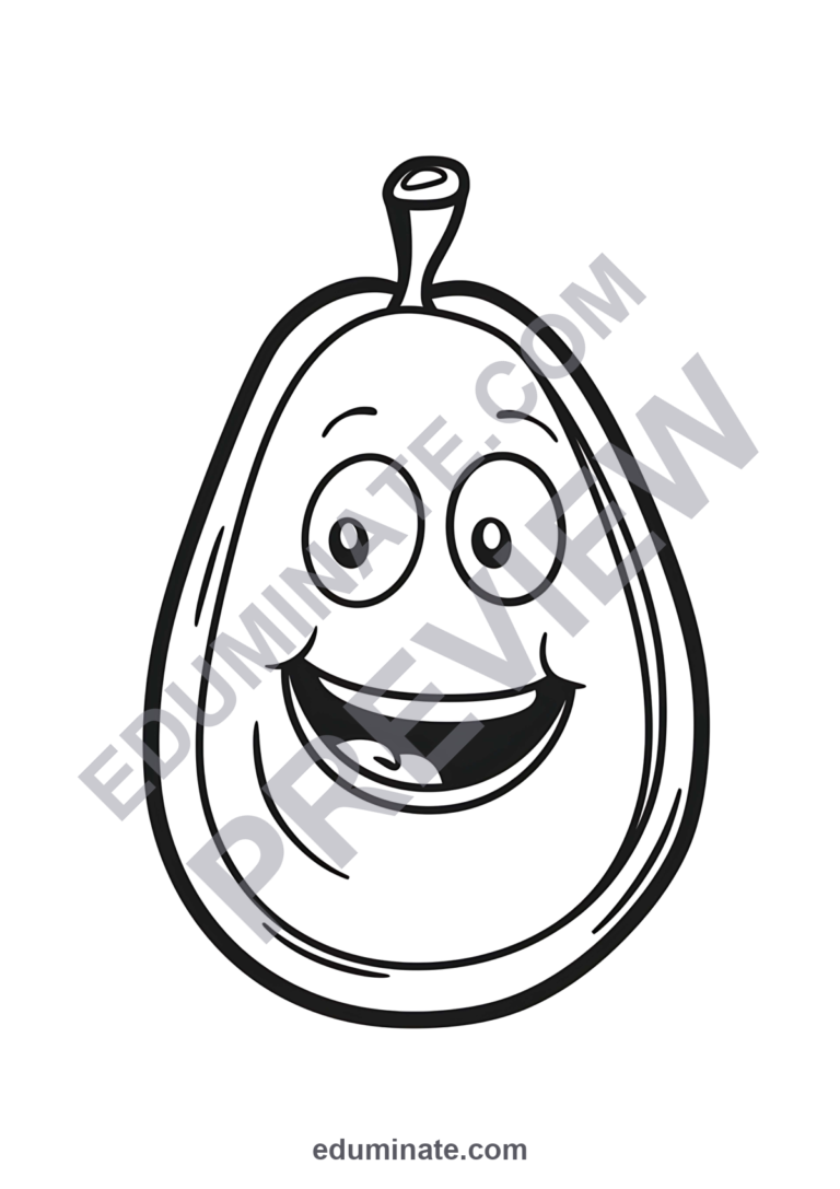 Avocado Coloring Pages | Fun Fruit Coloring Sheets | Printable Kids Activity sample page 2