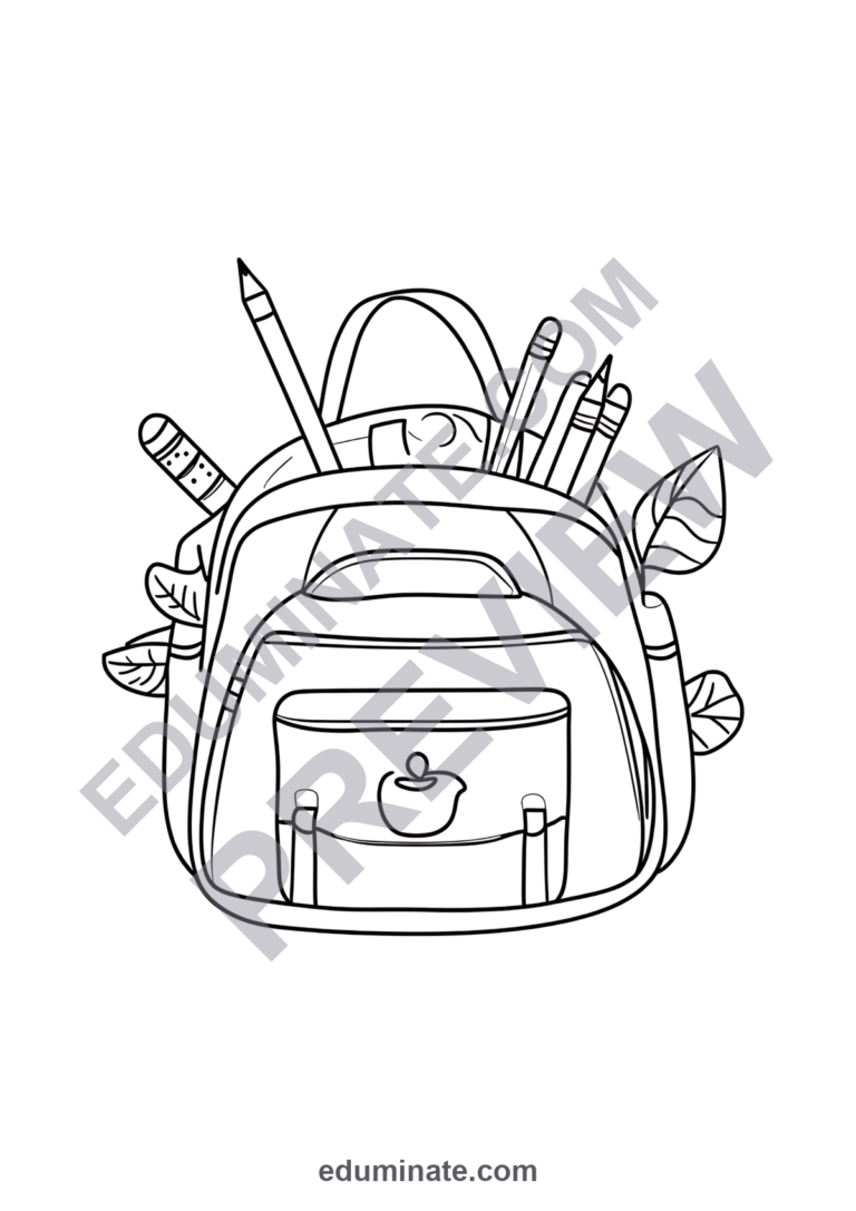 Back to School Coloring Pages for Kids | Classroom Sheets | Schoolhouse Book sample page 2