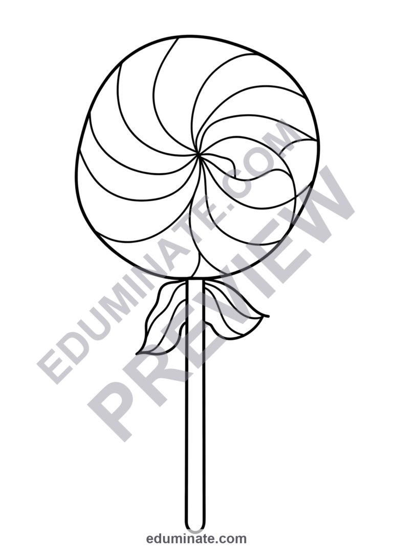 Lollipop Coloring Pages | Cute Sweet Candy Pop Art Activity Sheets for Kids sample page 2