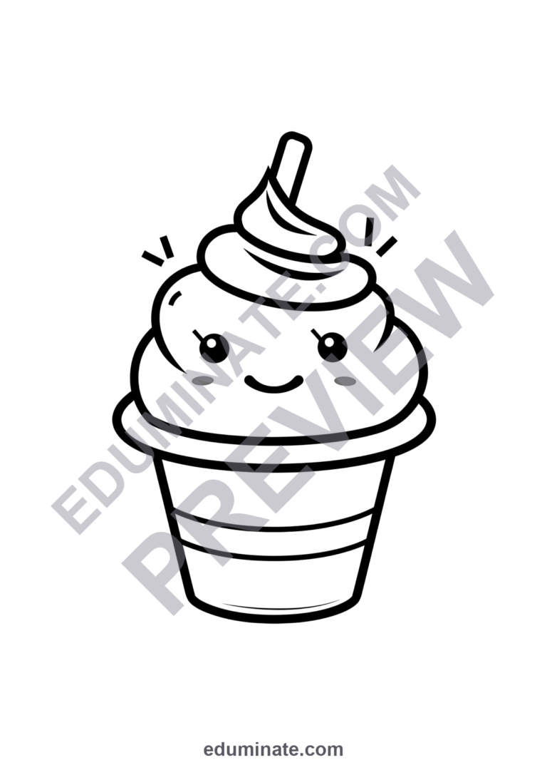 Ice Cream Coloring Pages Sweet Treats Art Activity Sheets Pack for Kids Fun sample page 2