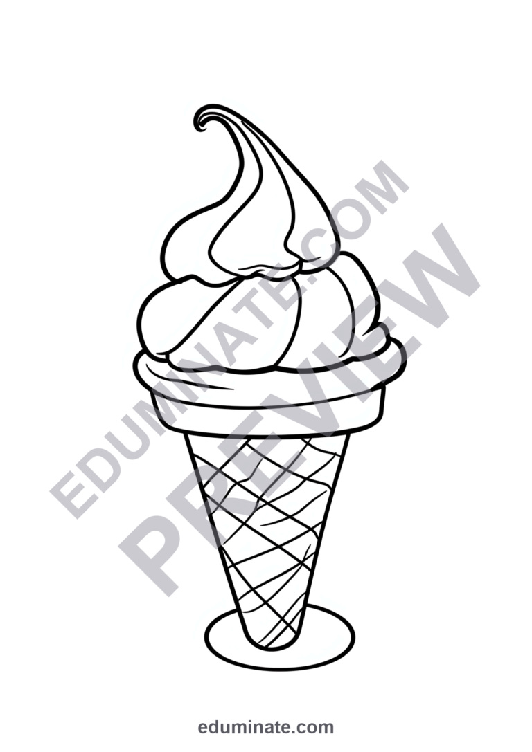 Cute Ice Cream Coloring Pages Sweet Kawaii Dessert Art Sheets for Kids Fun sample page 2