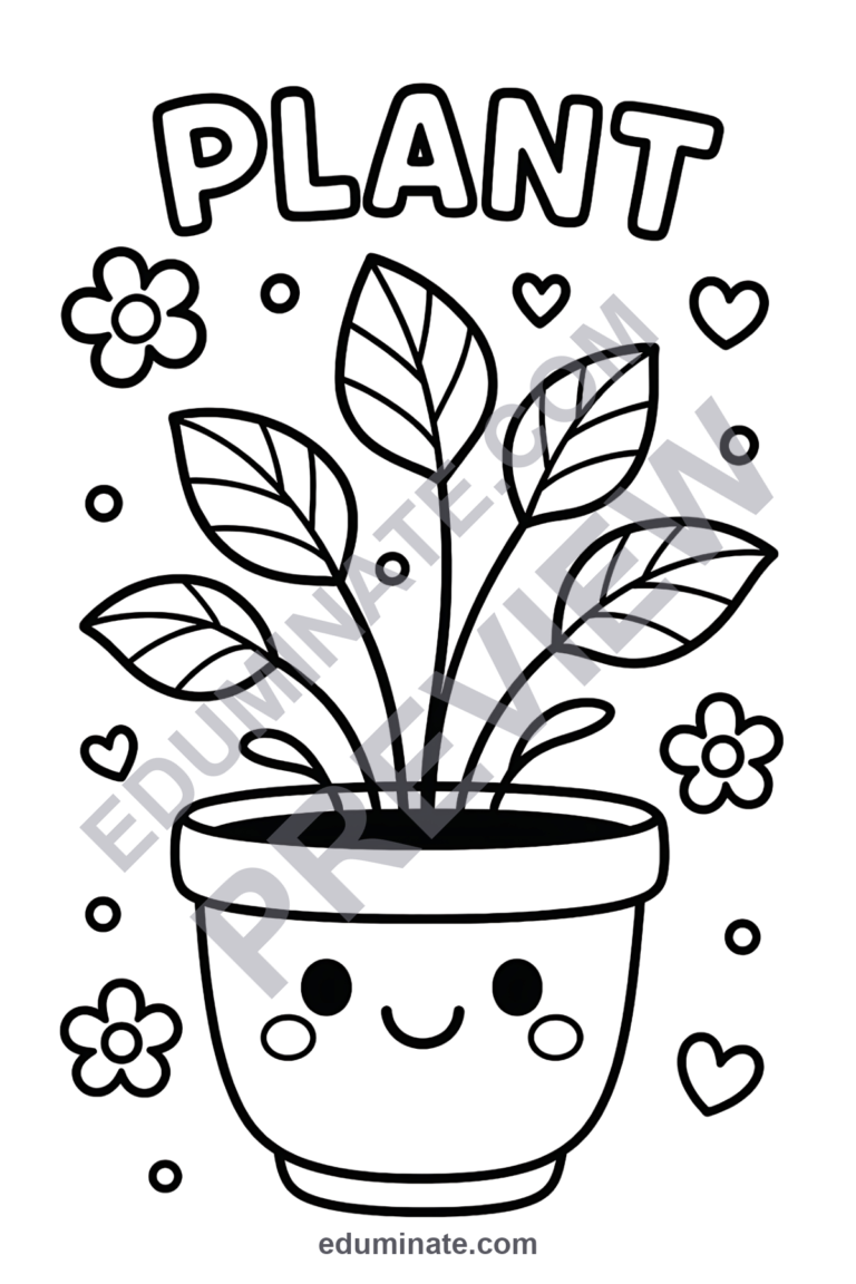 Spring Plant Coloring Pages Earth Day Garden Activity Sheets Pack for Kids sample page 3