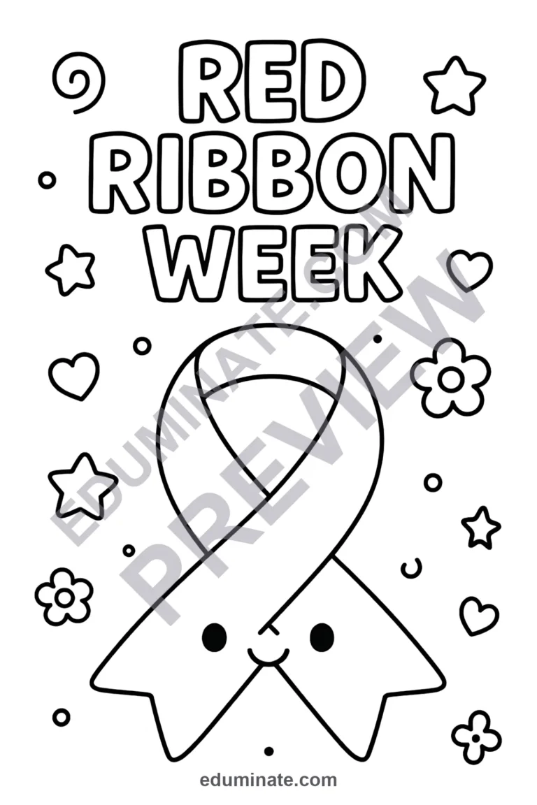 Red Examples 99 Ready Red Ribbon Week Coloring Pages Health Fun