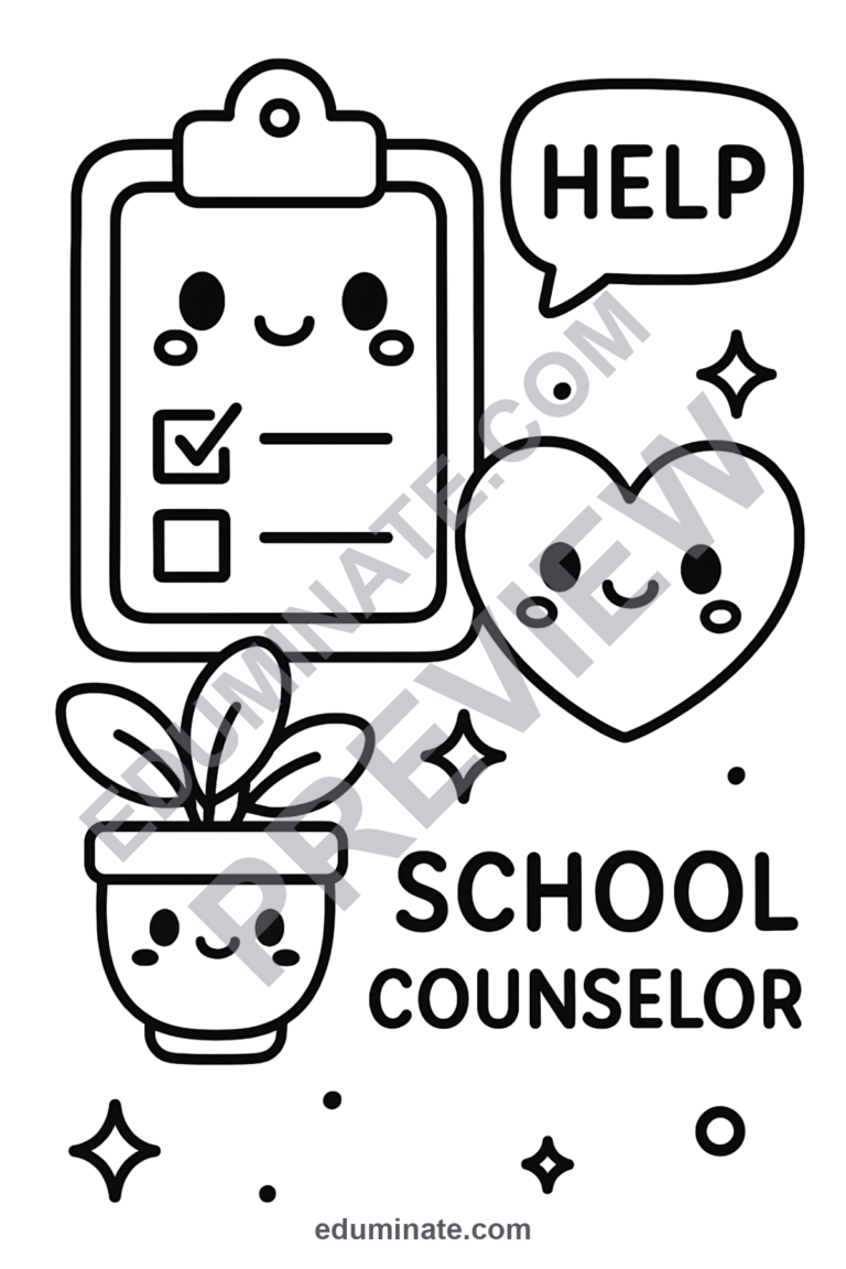 School Counselor Coloring Pages Feelings and Empathy Activity Sheets Pack sample page 3