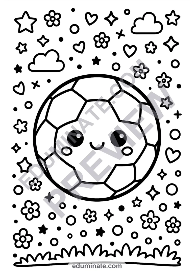Soccer Coloring Pages Sports and Goal Scoring Activity Sheets Pack for Kids sample page 3