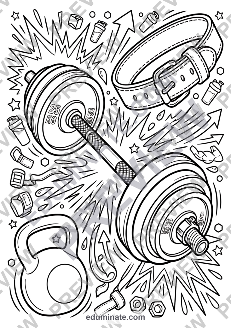 Physical Activity Coloring Pages PE Fitness Health Activity Sheets Pack Kids sample page 3