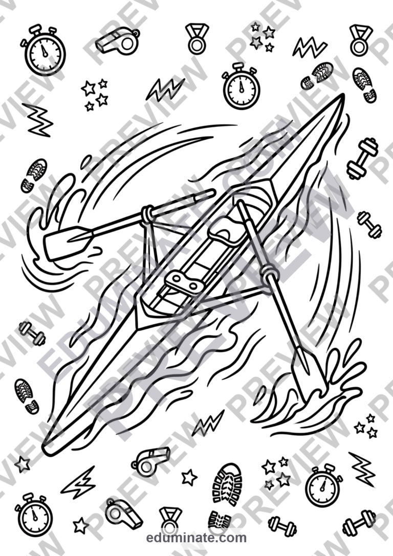 Sports Coloring Sheets Athletic Games and PE Fitness Activity Pack for Kids sample page 3