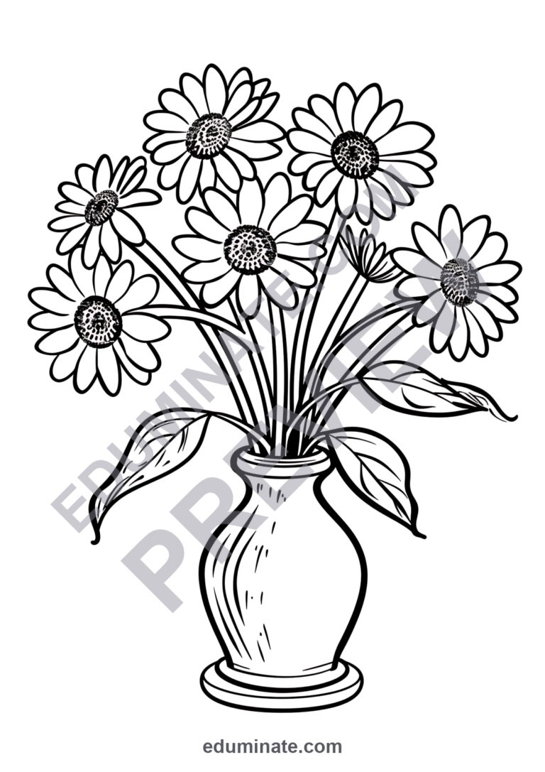 Spring Coloring Pages Renewal Garden Flowers Activity Sheets Pack for Kids sample page 3