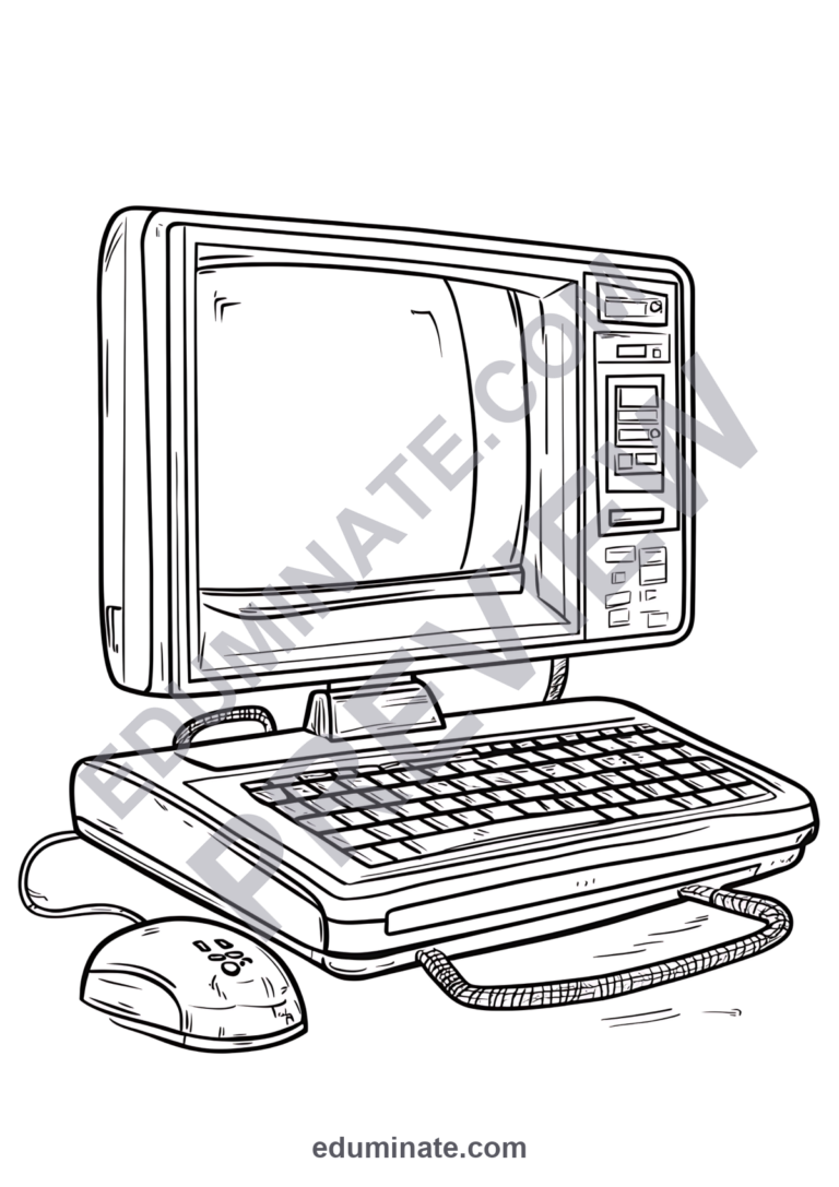 STEM Technology Coloring Pages Robotics and Coding Activity Sheets for Kids sample page 3