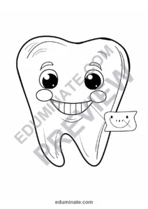 Lost Tooth Coloring Pages Smiling Teeth Activity Sheets Pack for Kids page 3
