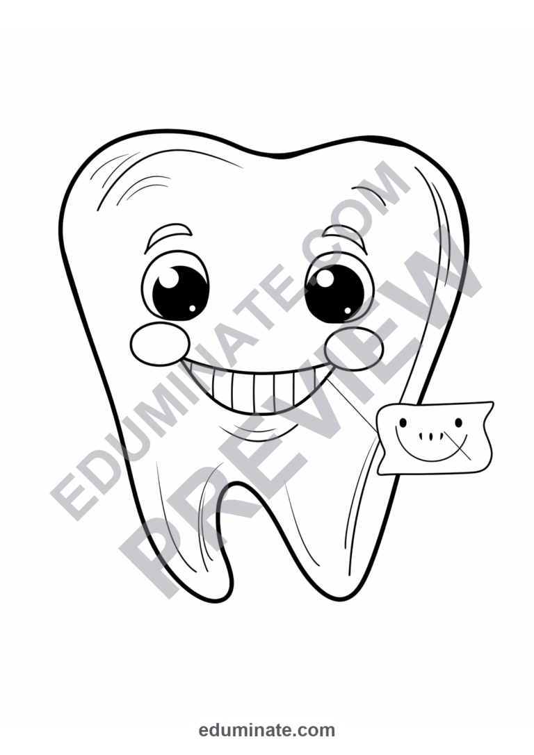 Tooth Fairy Coloring Pages Lost Teeth and Pillow Activity Sheets Pack for Kids sample page 3