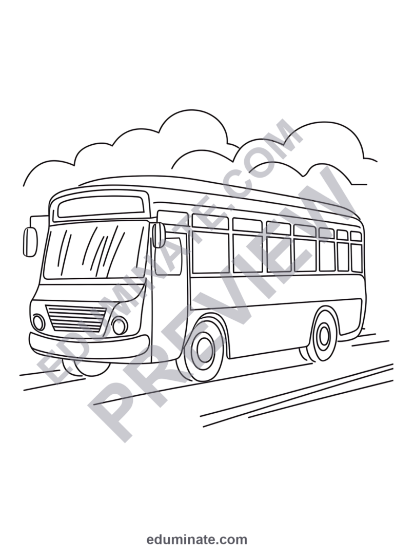 Preschool Transportation Coloring Pages Vehicles Activity Pack for Kids Fun sample page 3