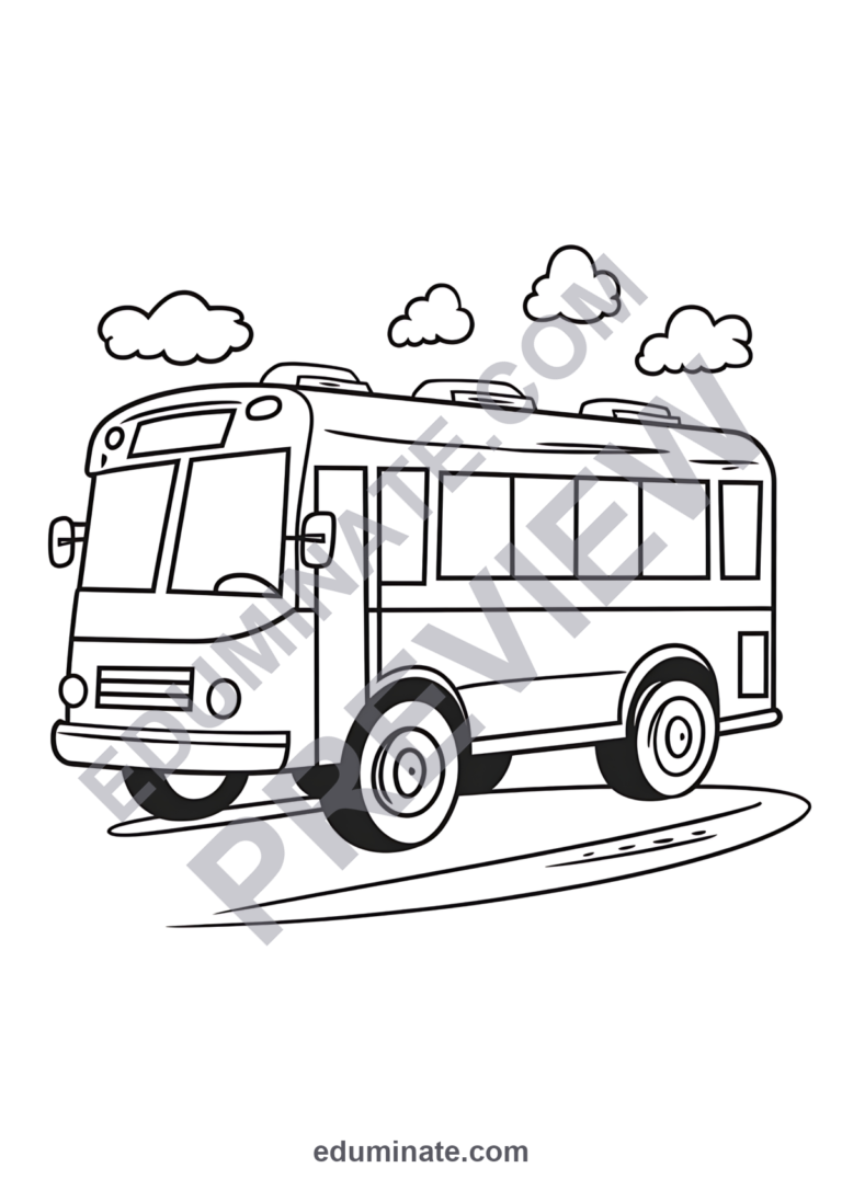 Printable Transportation Coloring Pages Mega Fleet Activity Pack for Kids sample page 3