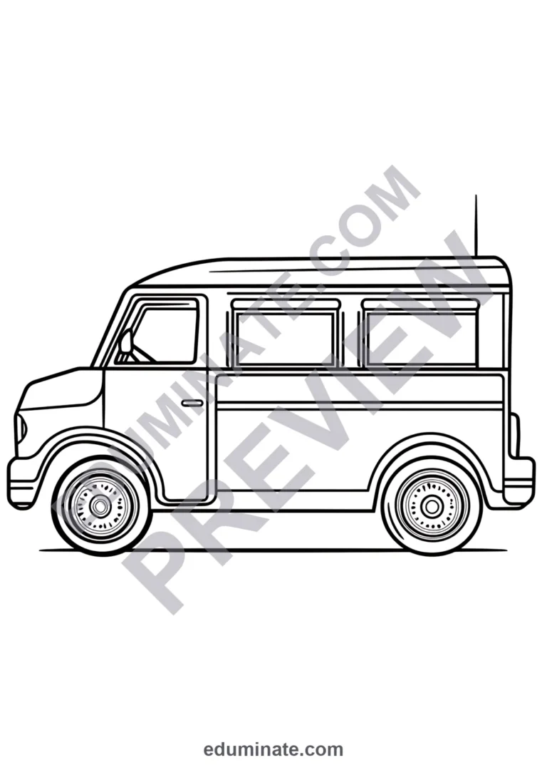 Vehicles Coloring Pages Cars Trucks Construction Machinery Activity Sheets Kids sample page 3