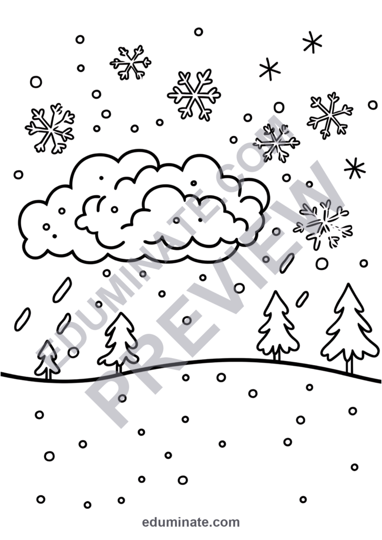 Printable Weather Coloring Pages Daily Forecast Activity Pack for Kids Fun sample page 3