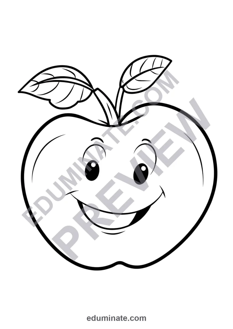 Apple Tree Coloring Pages | Apple Tree and Basket Designs | Fall Fruit Sheets sample page 3