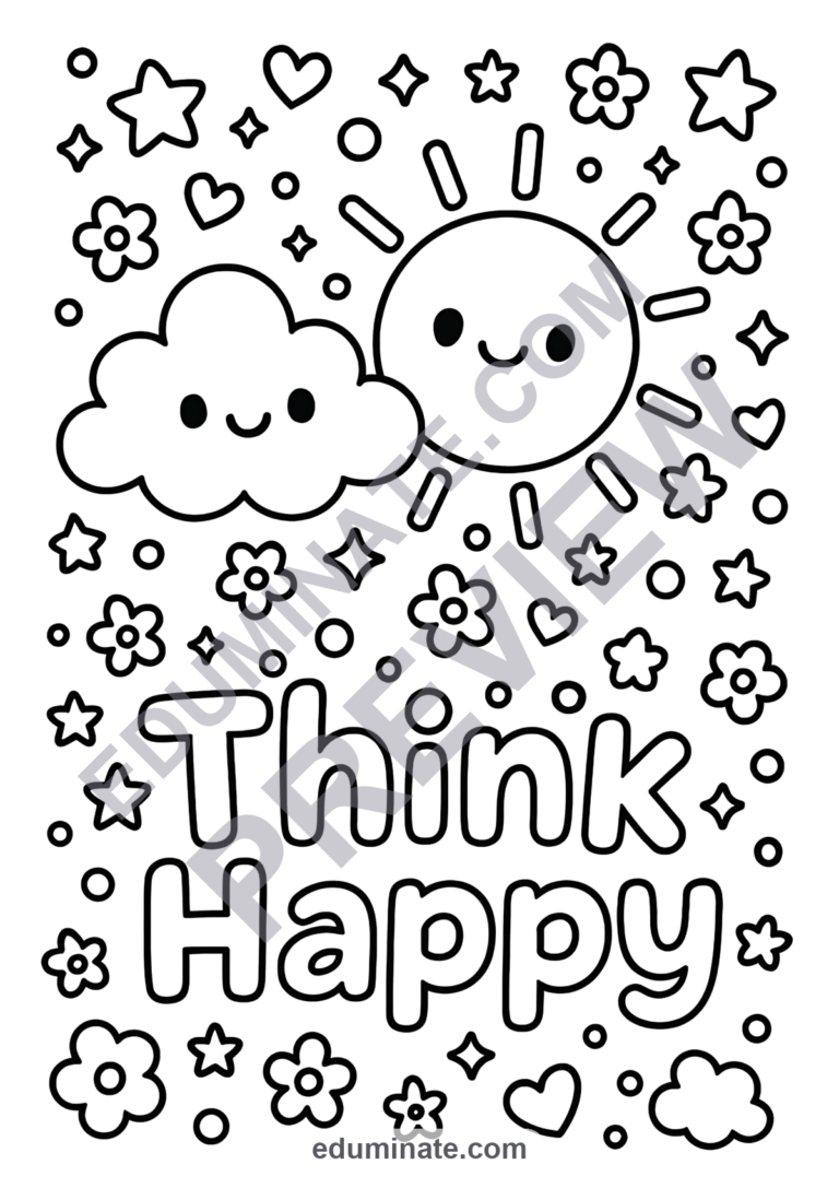 Expressing Emotions Coloring Pages Feelings SEL Activities 45 Cute Printables sample page 3