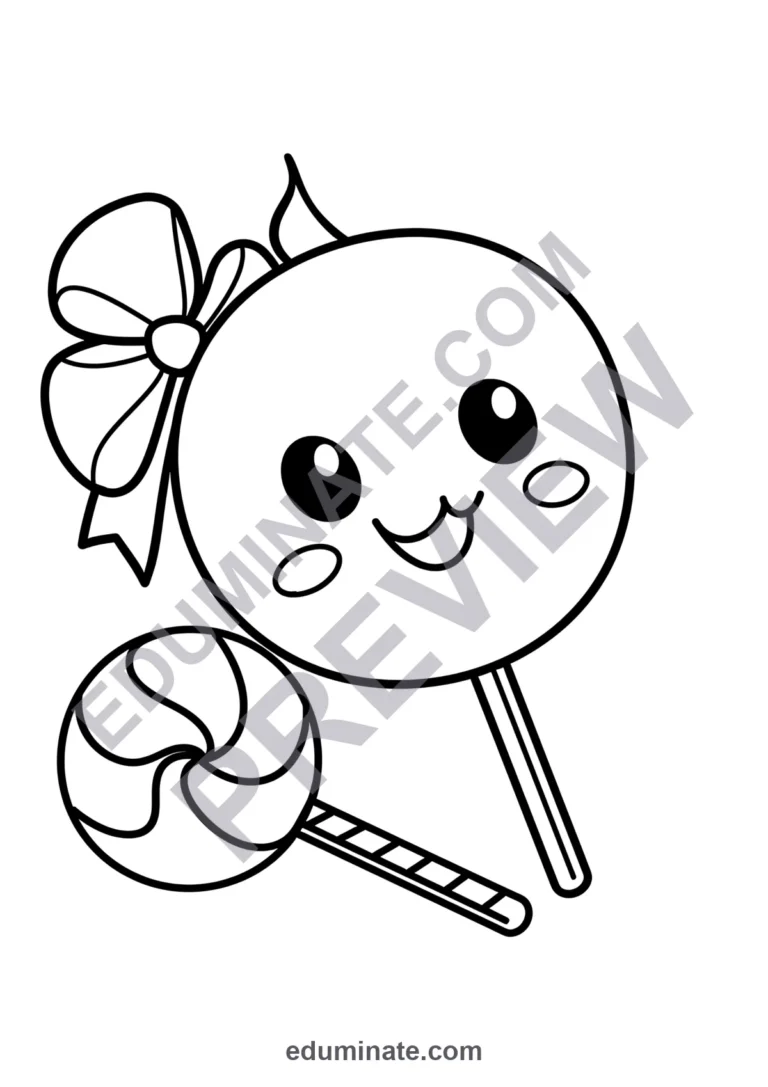36 Printable Candy Coloring Pages Sweet Treats Activity Sheets for Children sample page 3