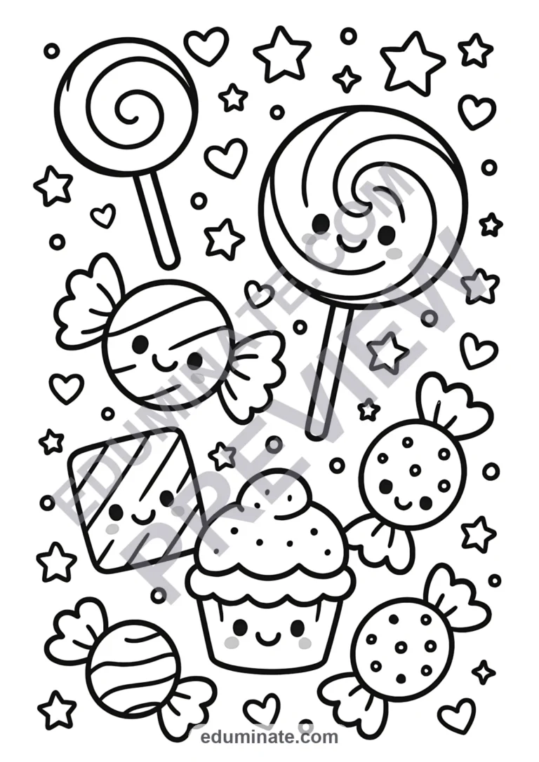 139 Candy Coloring Sheets for Easy Sweet Treats Art Fun